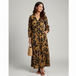 Gestuz Floral Print Saundra V- Neck Maxi Dress